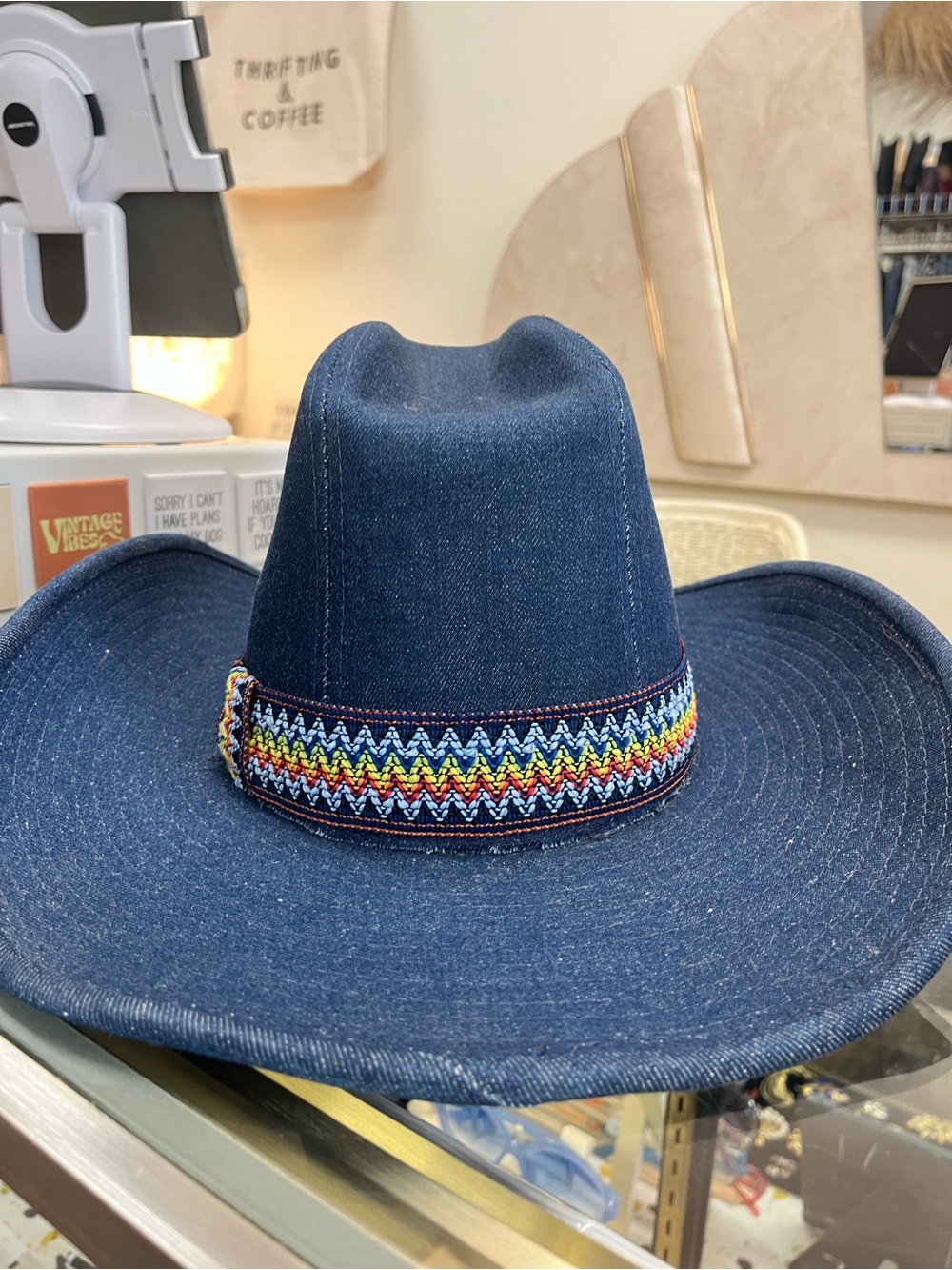 Denim Cowboy Hat 1970’s, Vintage YA Brand